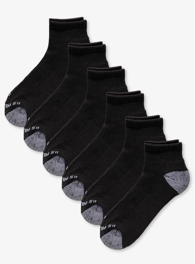 USPA MENS 6PK QUARTER CREW SOCKS High Quality