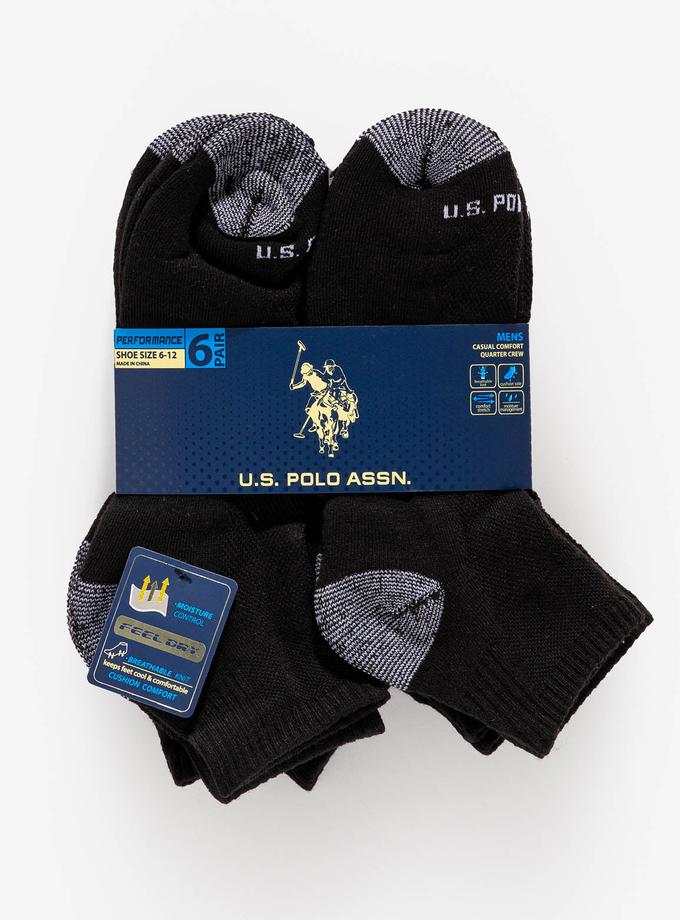 USPA MENS 6PK QUARTER CREW SOCKS High Quality