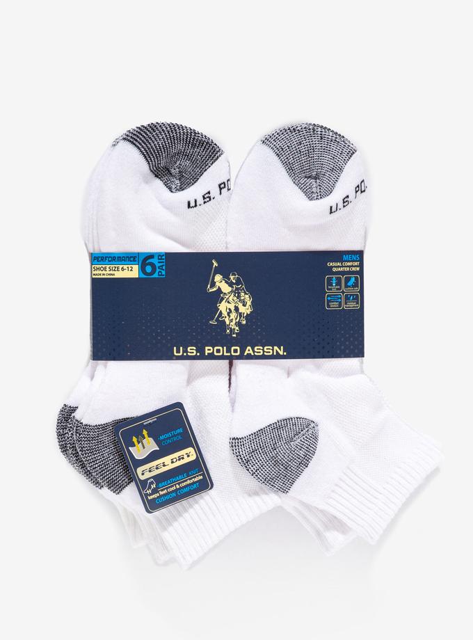 USPA MENS 6PK QUARTER CREW SOCKS Same Day Delivery