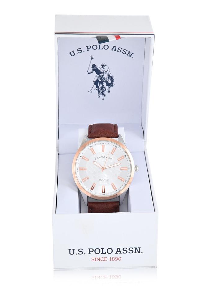 USPA MENS BROWN STRAP GOLD ACCENT WATCH On Sale