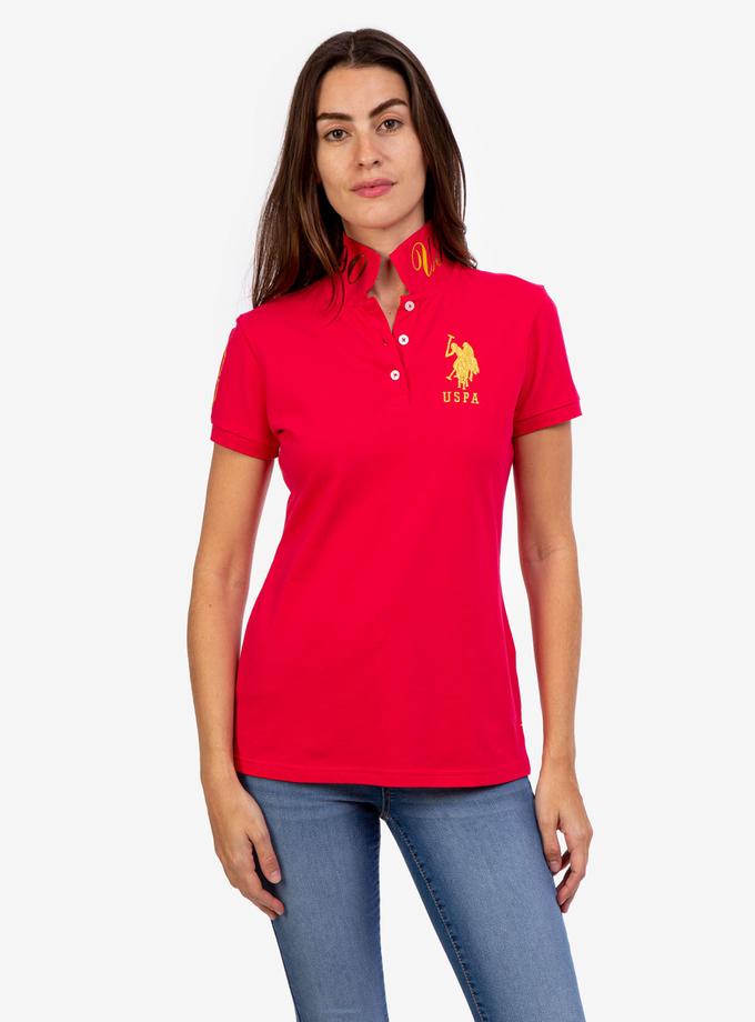 USPA METALLIC PRINT POLO SHIRT Free shipping