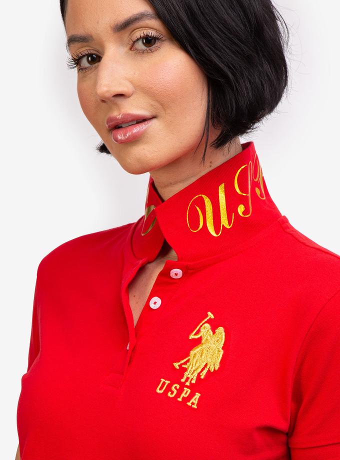 USPA METALLIC PRINT POLO SHIRT On Sale