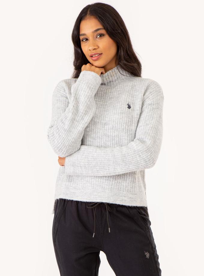 USPA MOCK NECK SIDE SLIT SWEATER New Arrival