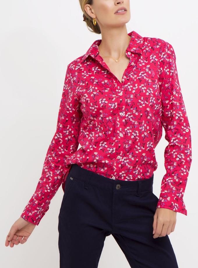 USPA MULTI FLORAL ROLL-UP POPLIN SHIRT Same Day Delivery