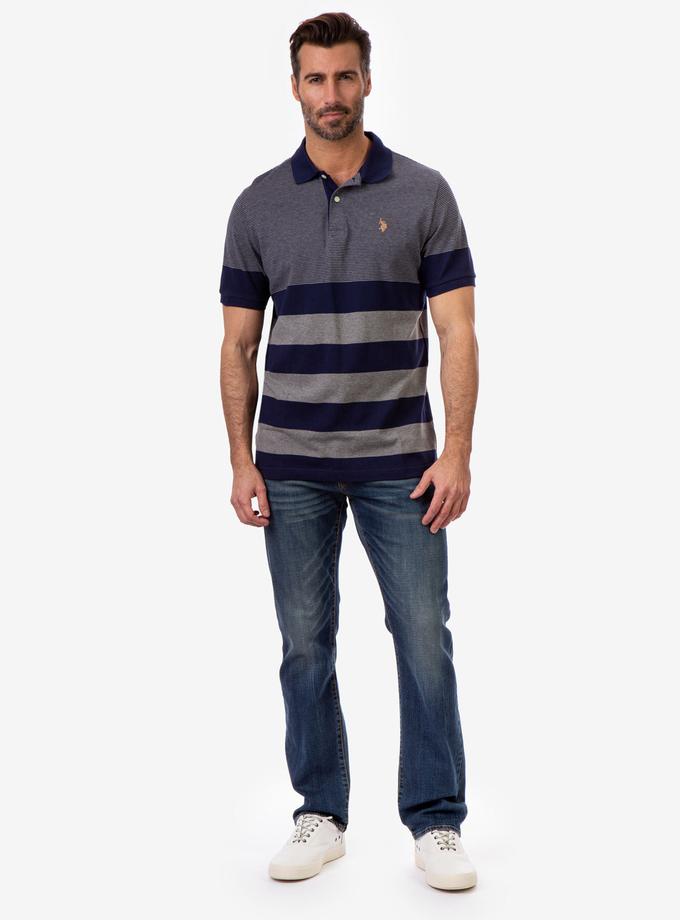 USPA MULTI STRIPE PIQUE POLO SHIRT High Quality