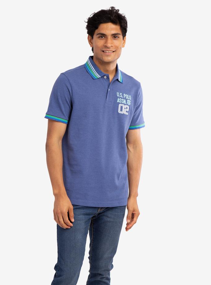 USPA MULTI STRIPED RIB PIQUE POLO SHIRT On Sale