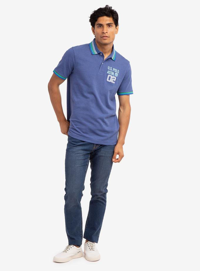 USPA MULTI STRIPED RIB PIQUE POLO SHIRT On Sale