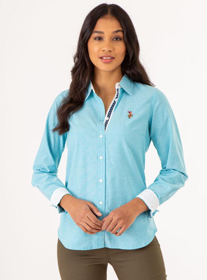 USPA MULTI TONAL SMALL LOGO OXFORD SHIRT High Quality