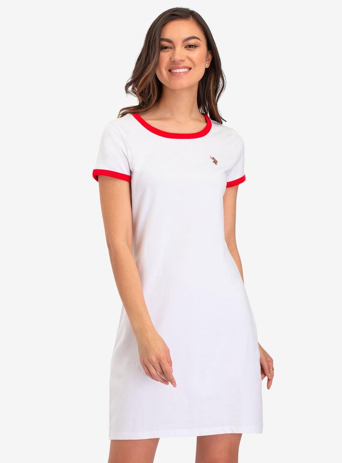 USPA MULTI TONAL SMALL LOGO RINGER T-SHIRT DRESS Best Seller