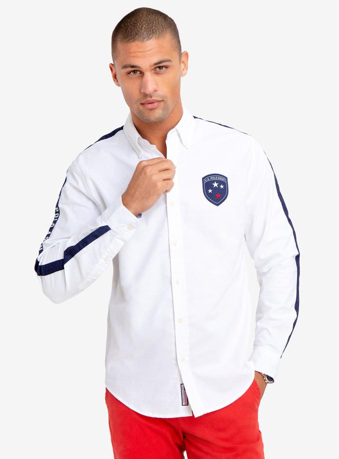 USPA NO-TUCK PATCH STRIPE SHIRT Same Day Delivery