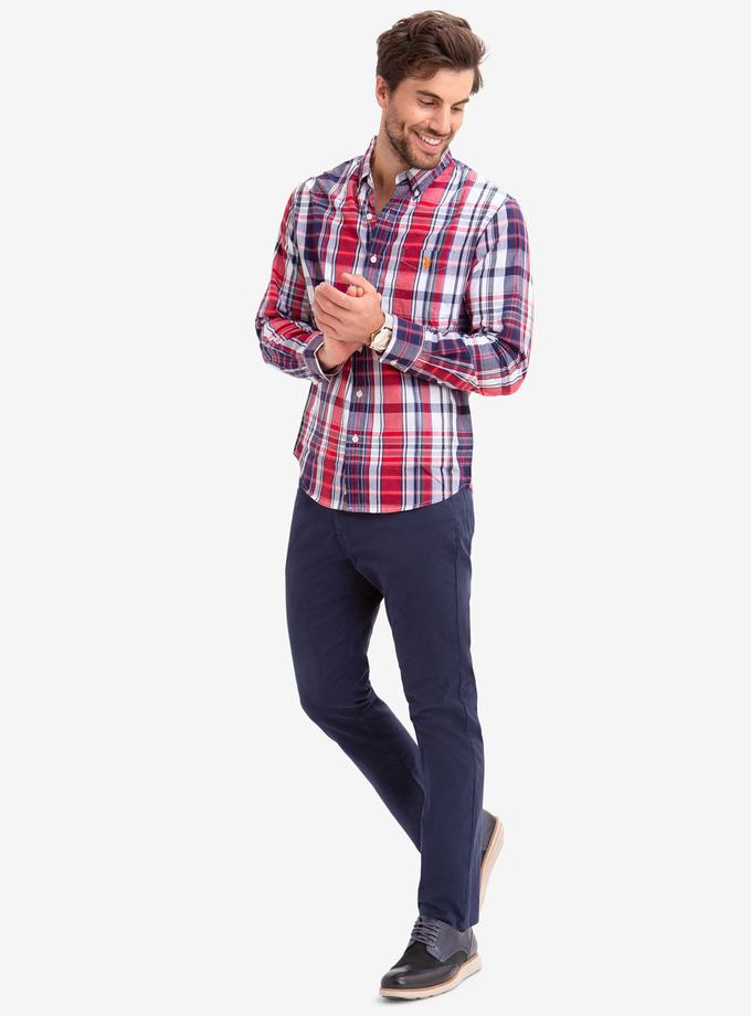 USPA NO-TUCK PLAID POPLIN SHIRT Free shipping