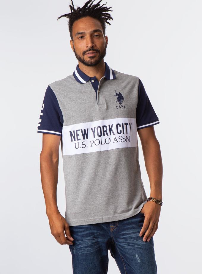 USPA NYC CHEST STRIPE POLO SHIRT Same Day Delivery