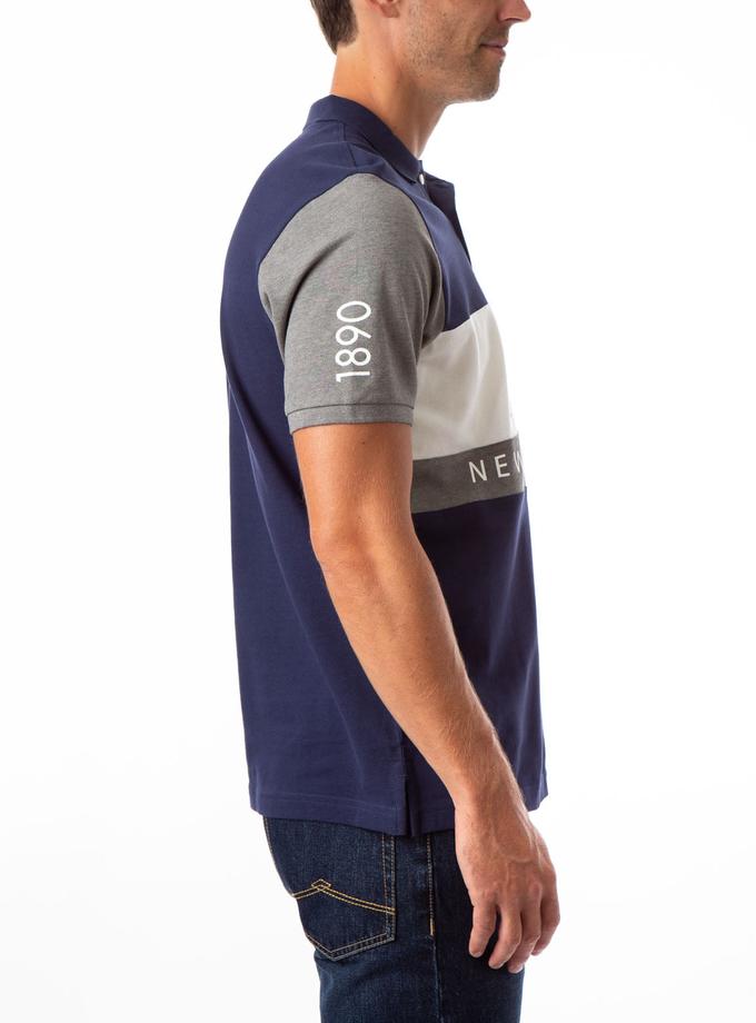 USPA NYC COLORBLOCK CHEST STRIPE POLO SHIRT For Sale