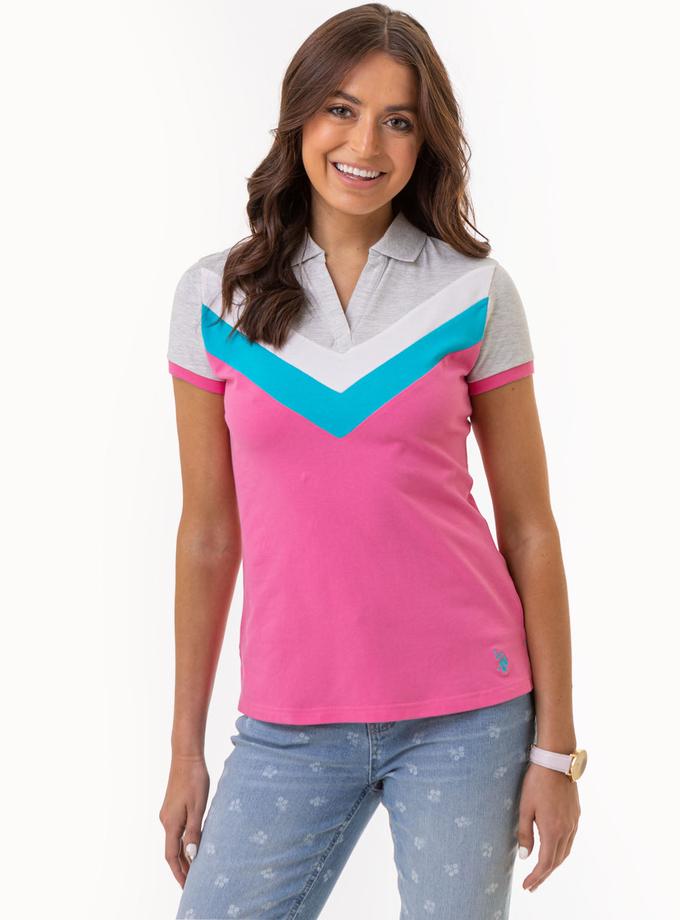 USPA OPEN PLACKET CHEVRON POLO SHIRT On Sale