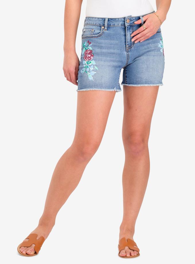 USPA PAINTED FLORAL DENIM SHORTS Same Day Delivery