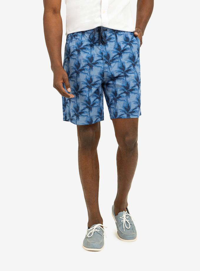 USPA PALM PRINT CHAMBRAY JOGGER SHORTS For Sale