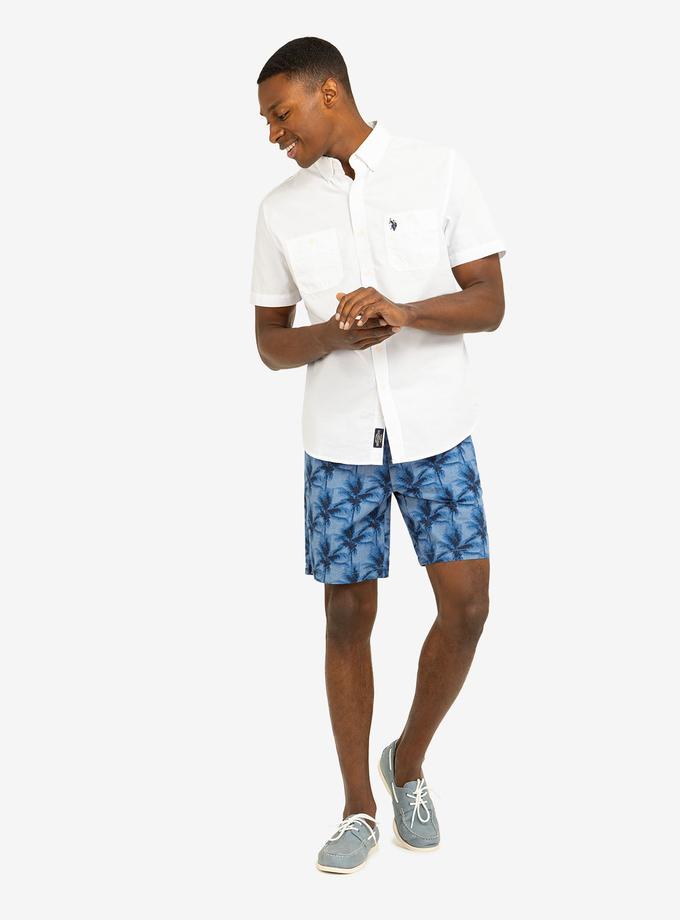 USPA PALM PRINT CHAMBRAY JOGGER SHORTS For Sale