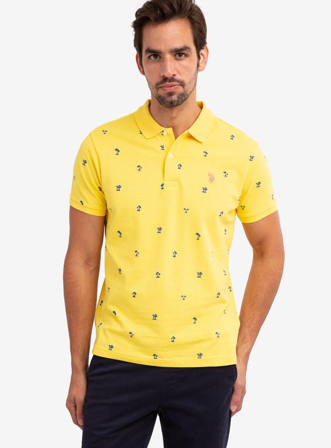 USPA PALM PRINT PIQUE POLO SHIRT Best Price