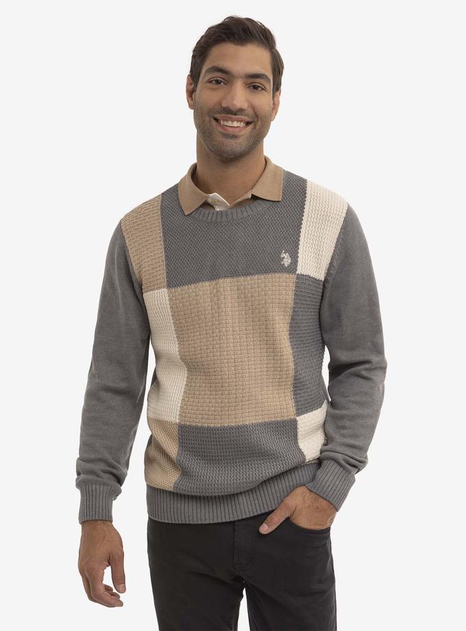 USPA PATCHWORK CREW NECK SWEATER Best Buy