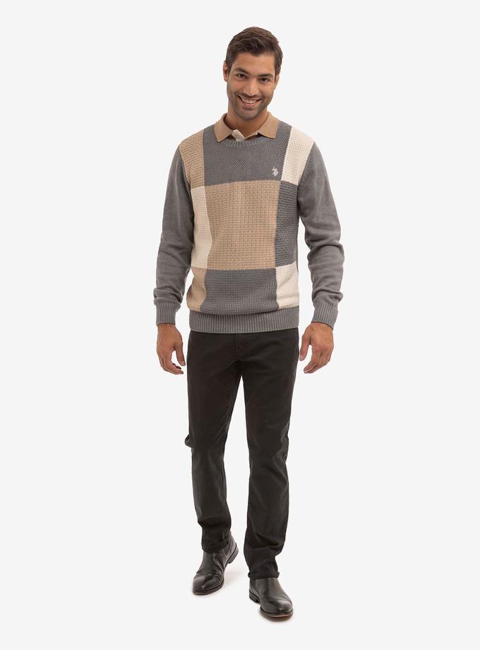 USPA PATCHWORK CREW NECK SWEATER Best Buy