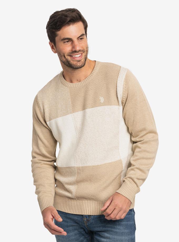 USPA PATCHWORK CREW NECK SWEATER Best Seller