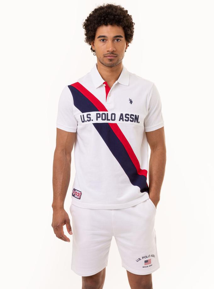 USPA PIECED DIAGONAL SASH PIQUE POLO SHIRT Best Seller