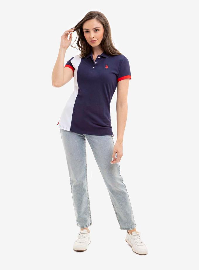 USPA PIECED STRIPE POLO SHIRT Free shipping