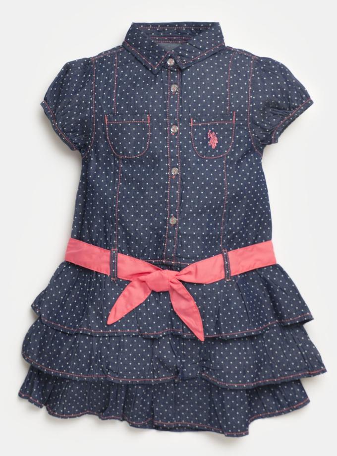 USPA Pin Dot Tiered Ruffle Dress For Sale