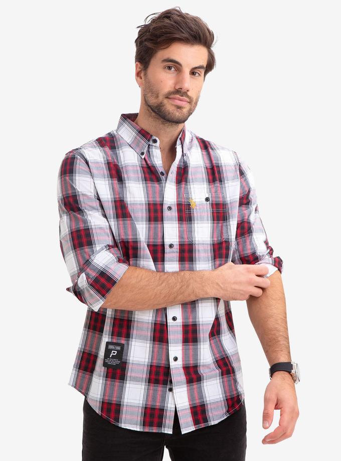 USPA PLAID DOBBY POPLIN SHIRT For Sale