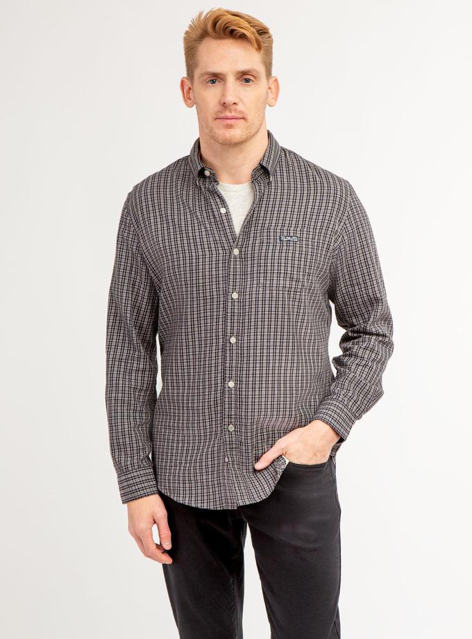 USPA PLAID HEATHERED TWILL LONG SLEEVE SHIRT Free shipping