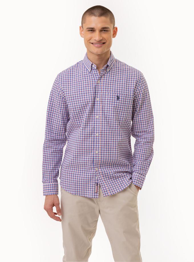 USPA PLAID LONG SLEEVE WOVEN SHIRT WITH POCKET New Arrival