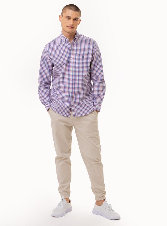 USPA PLAID LONG SLEEVE WOVEN SHIRT WITH POCKET New Arrival