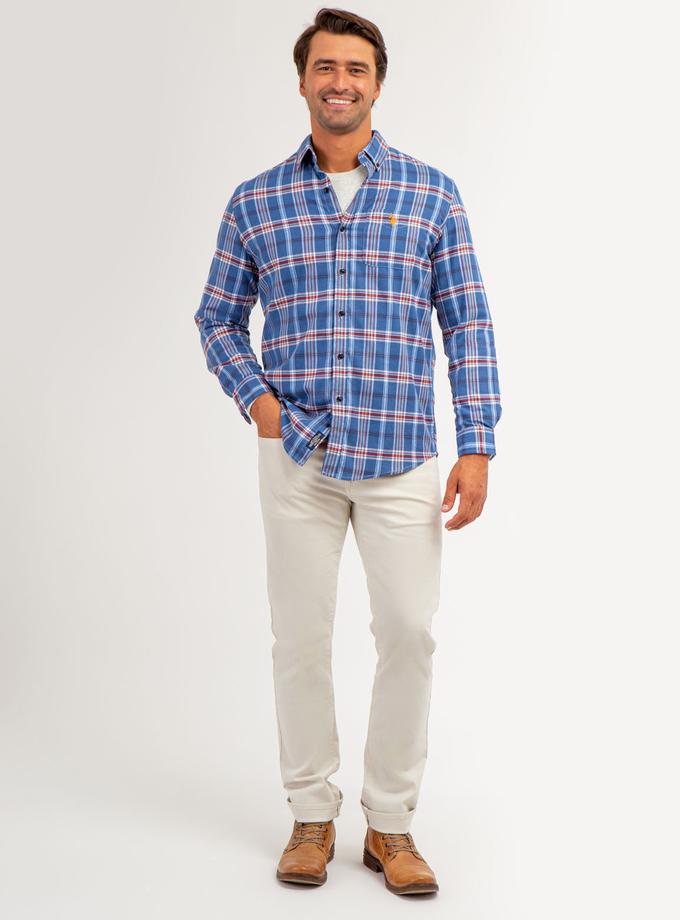 USPA PLAID PEACHED TWILL LONG SLEEVE SHIRT Best Price