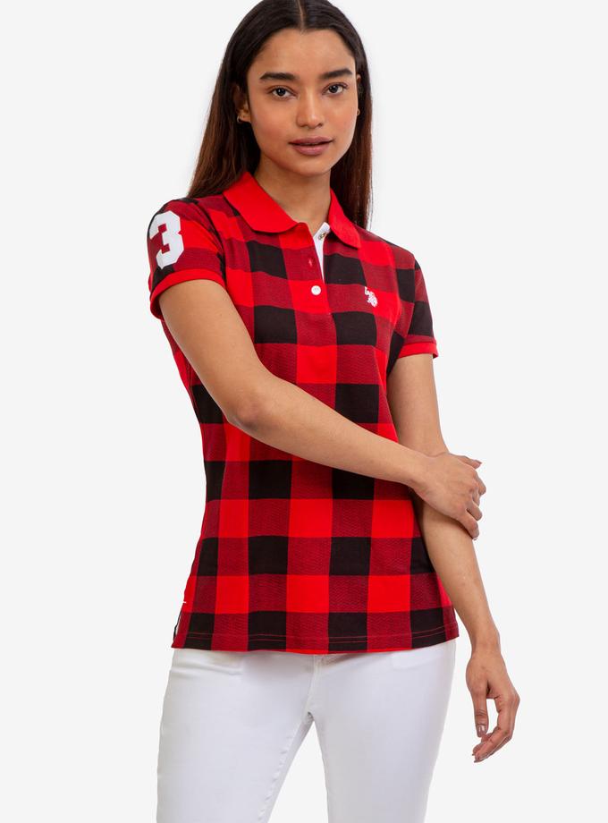 USPA PLAID POLO SHIRT For Sale