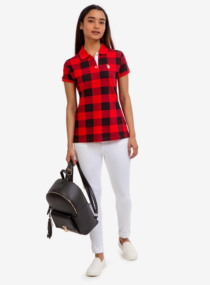 USPA PLAID POLO SHIRT For Sale