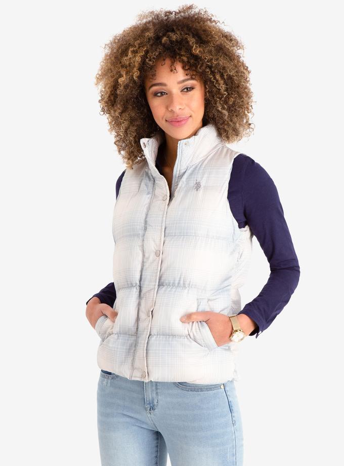 USPA PLAID PUFFER VEST Best Seller