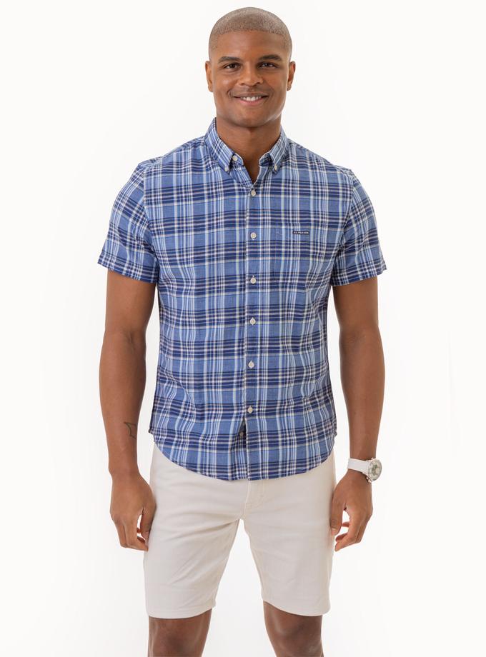 USPA PLAID SLUB POPLIN SHORT SLEEVE SHIRT Best Seller