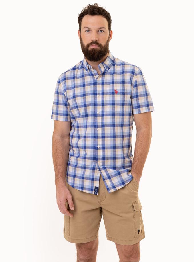 USPA PLAID SLUB POPLIN SHORT SLEEVE SHIRT Same Day Delivery