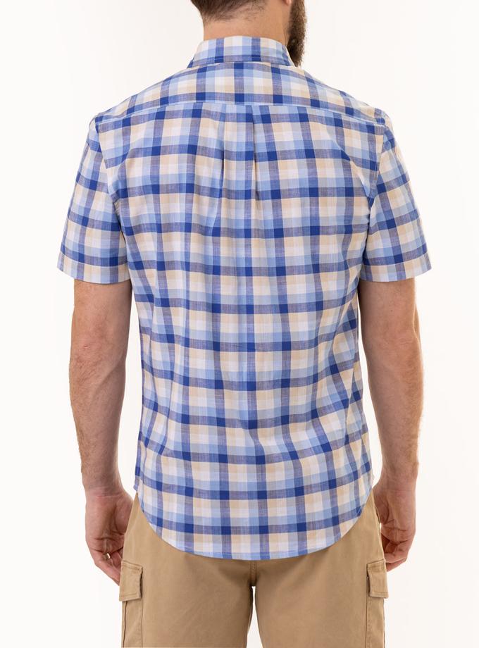 USPA PLAID SLUB POPLIN SHORT SLEEVE SHIRT Same Day Delivery