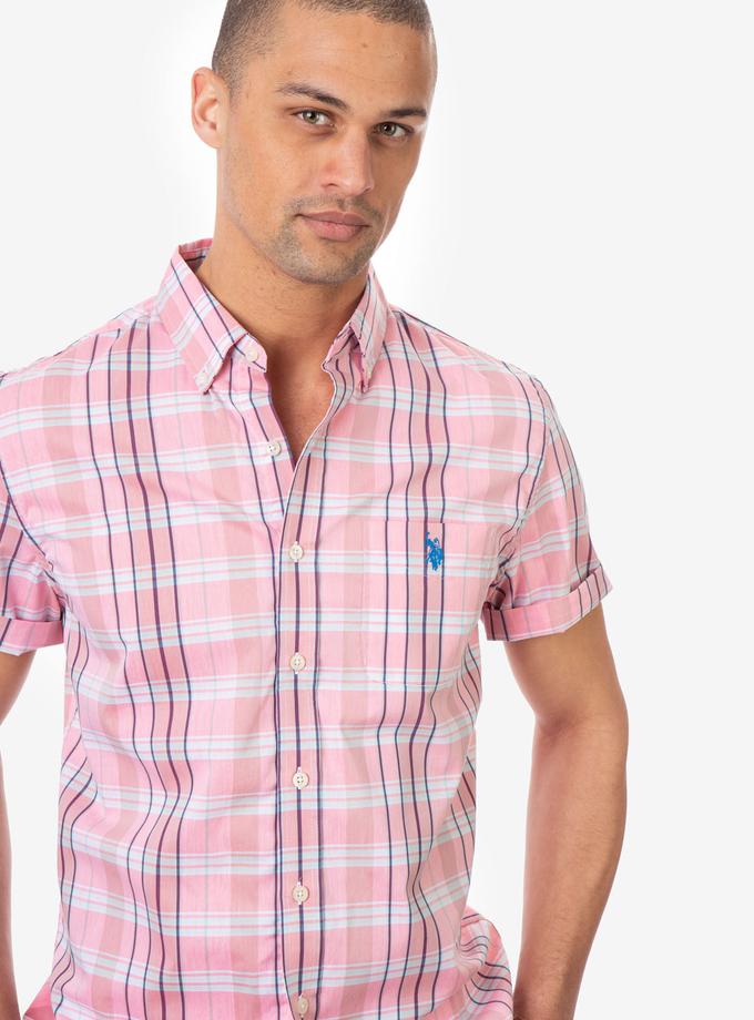 USPA PLAID STRETCH POPLIN SHORT SLEEVE SHIRT Best Buy