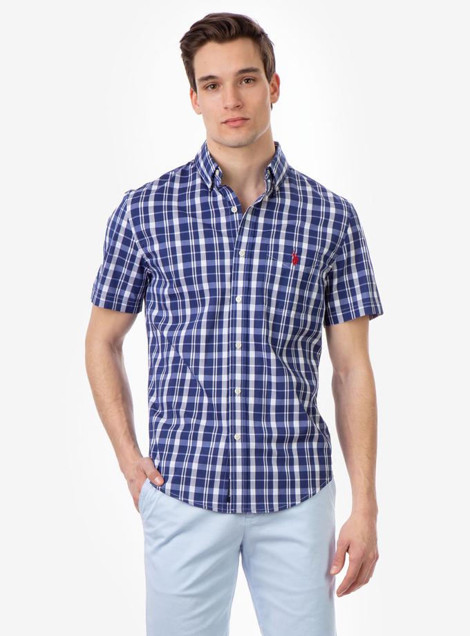 USPA PLAID STRETCH POPLIN SHORT SLEEVE SHIRT High Quality