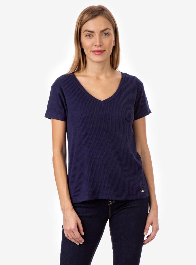 USPA PLUSH RIB V-NECK TOP Free shipping