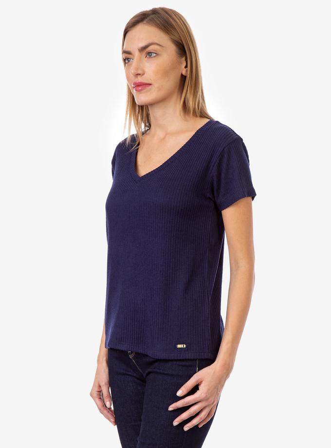 USPA PLUSH RIB V-NECK TOP Free shipping