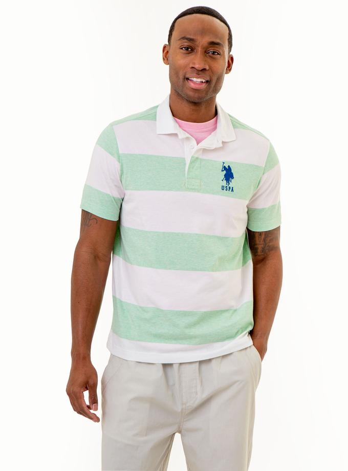 USPA POPLIN COLLAR RUGBY STRIPE POLO SHIRT Best Seller