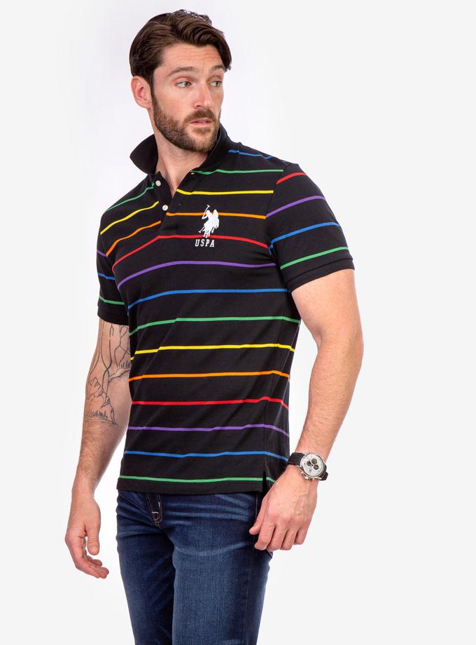 USPA PRIDE YARN DYE STRIPE PIQUE POLO SHIRT On Sale