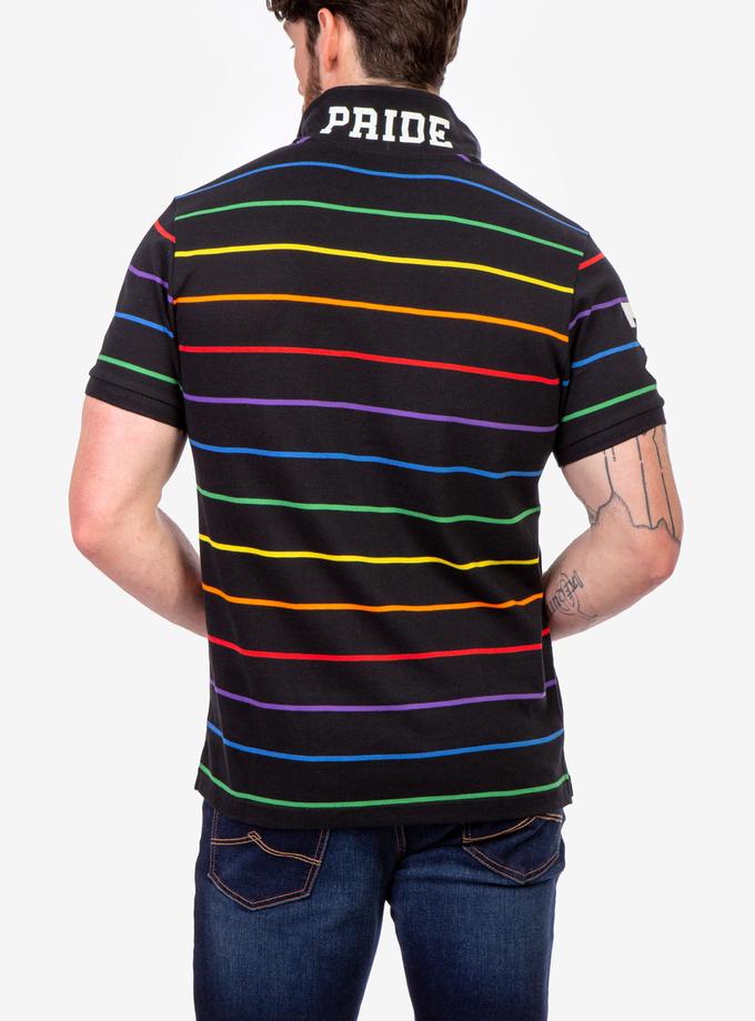 USPA PRIDE YARN DYE STRIPE PIQUE POLO SHIRT On Sale