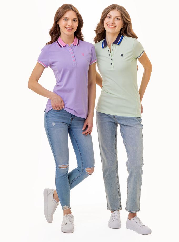 USPA PRINCESS SIDE SEAM TIPPED POLO SHIRT High Quality