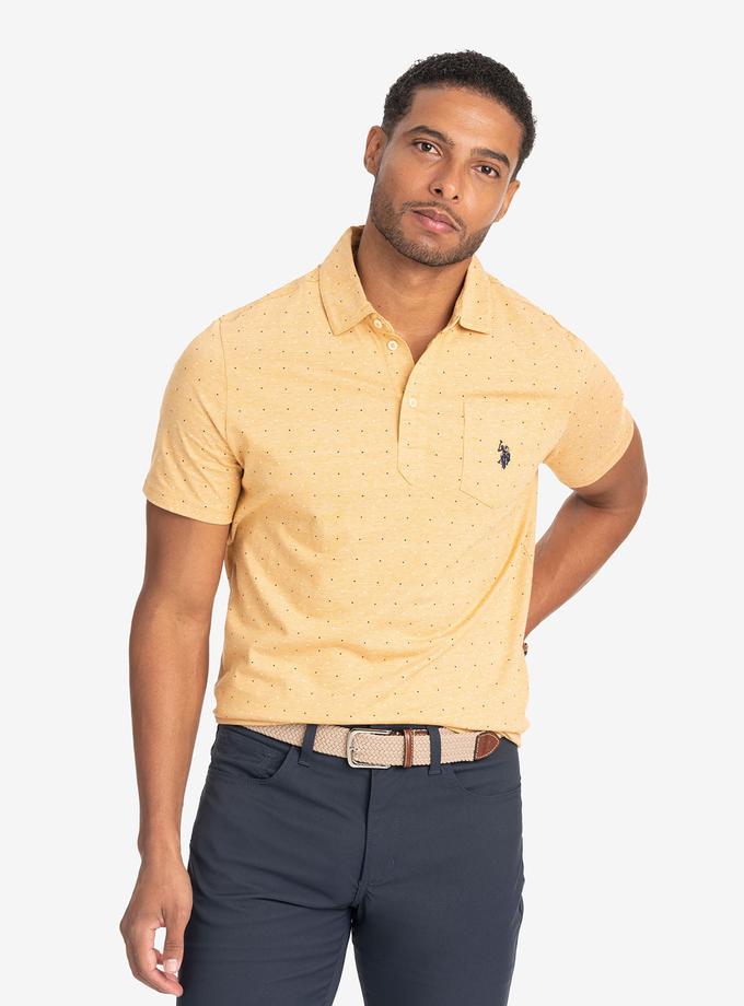 USPA PRINTED END-ON-END STRIPED POLO SHIRT For Sale