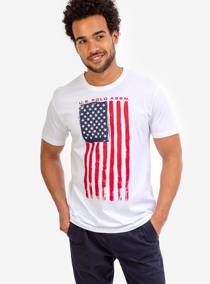 USPA PRINTED FLAG GRAPHIC JERSEY T-SHIRT New Arrival