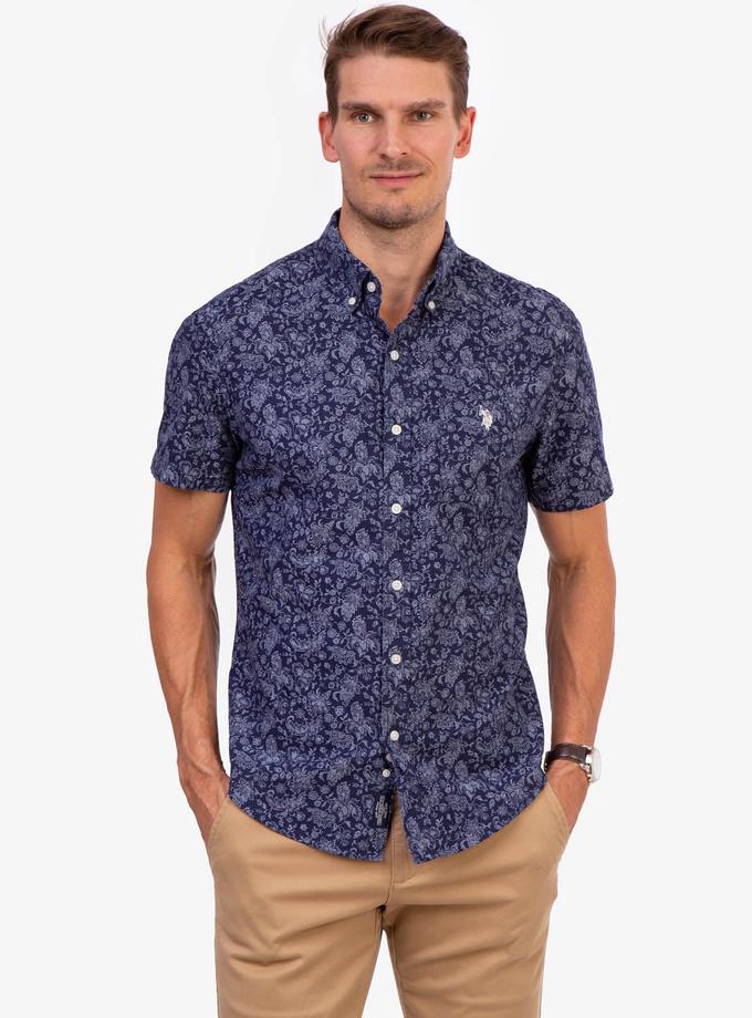 USPA PRINTED FLORAL SLUB CANVAS SHIRT Same Day Delivery